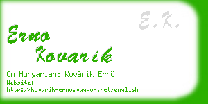 erno kovarik business card