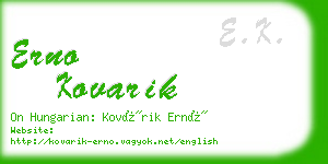 erno kovarik business card